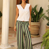 PANTALON CAMILA RAYAS VERDE