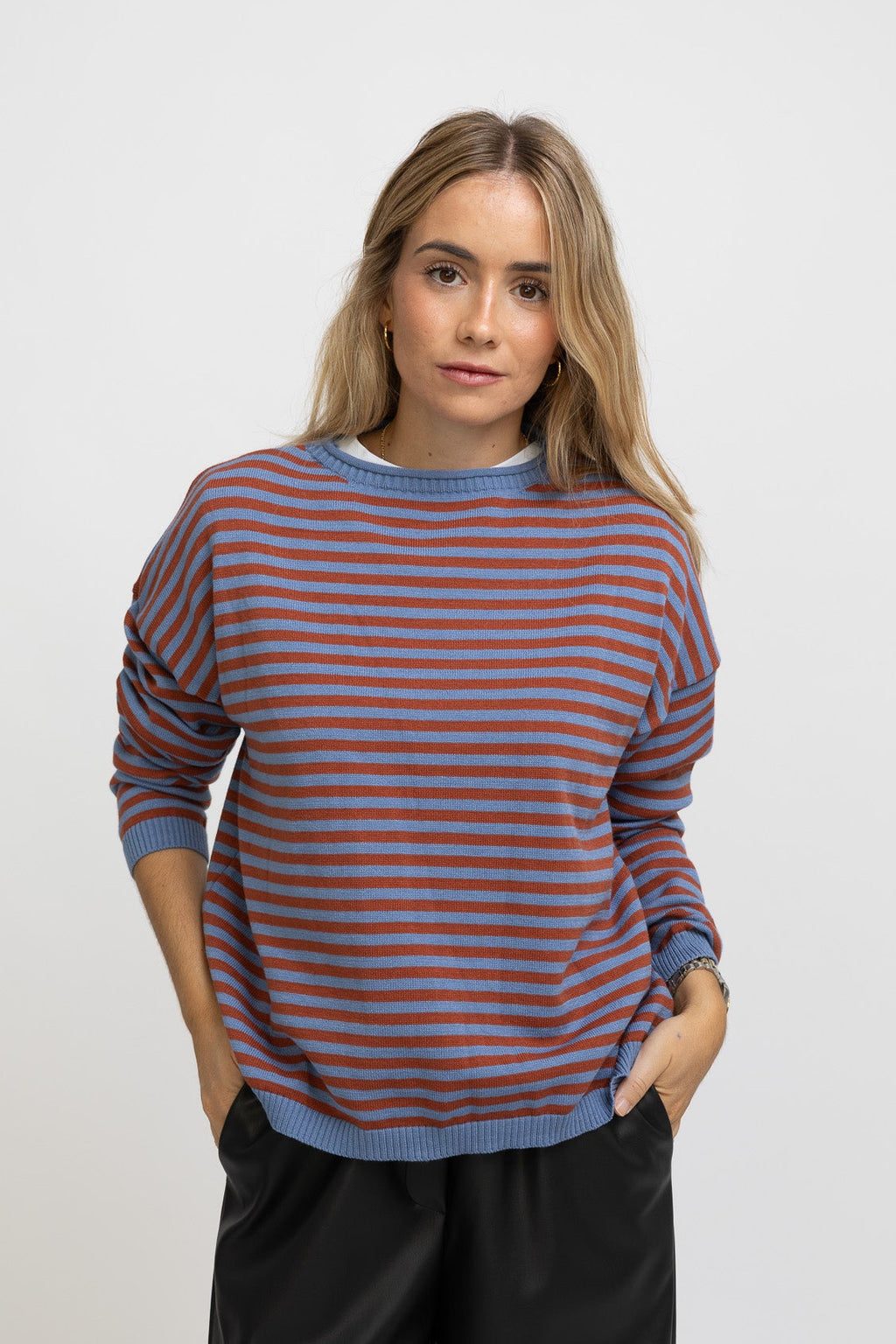JERSEY RAYAS AZUL Y NARANJA