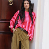 SUDADERA RAYAS FUCSIA