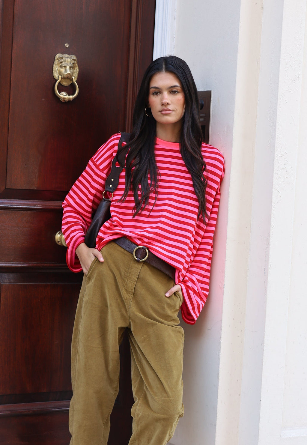 SUDADERA RAYAS FUCSIA
