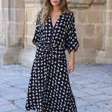 VESTIDO RONDA ROMBO NEGRO