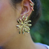 PENDIENTES MAXI FLOR DORADOS