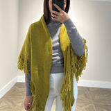 PONCHO FLECOS MOSTAZA