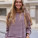 CAMISETA CAROLINA ROSA Y MARRÓN