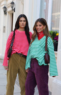 SUDADERA RAYAS FUCSIA