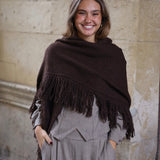 PONCHO FLECOS MARRON