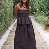 FALDA MIDI MARRON