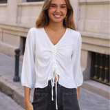 BLUSA ANDREA FRUNCE BLANCA