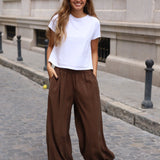 PANTALON BOMBACHO LISO MARRON