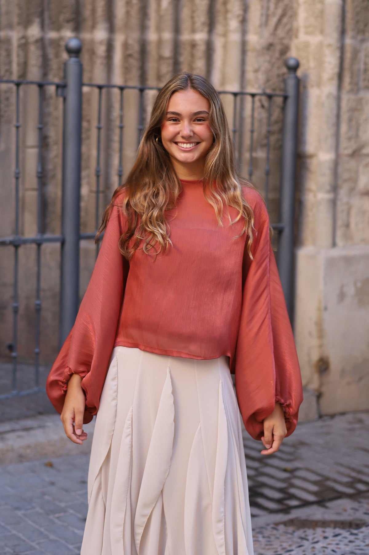 BLUSA CAPA SALMÓN