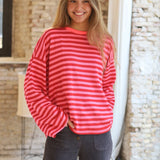 SUDADERA RAYAS FUCSIA