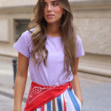 CAMISETA ALGODÓN MALVA