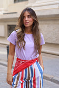 CAMISETA ALGODÓN MALVA