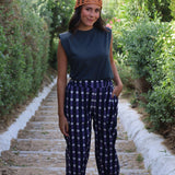 PANTALON CUADROS TOKIO MORADO