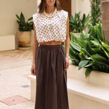 FALDA MIDI MARRON