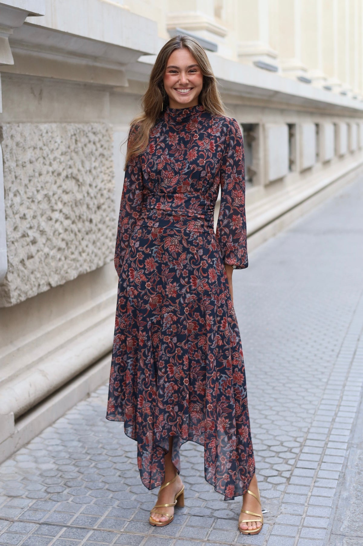 VESTIDO PAPIRO PETROLEO