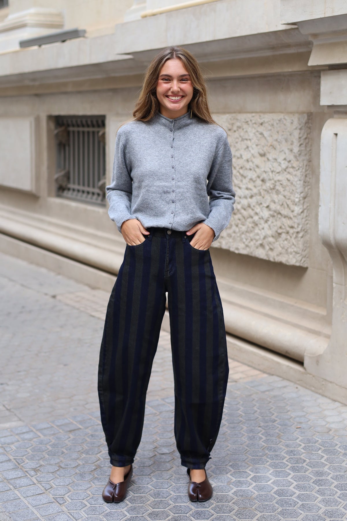 PANTALÓN BALLON LEG RAYAS