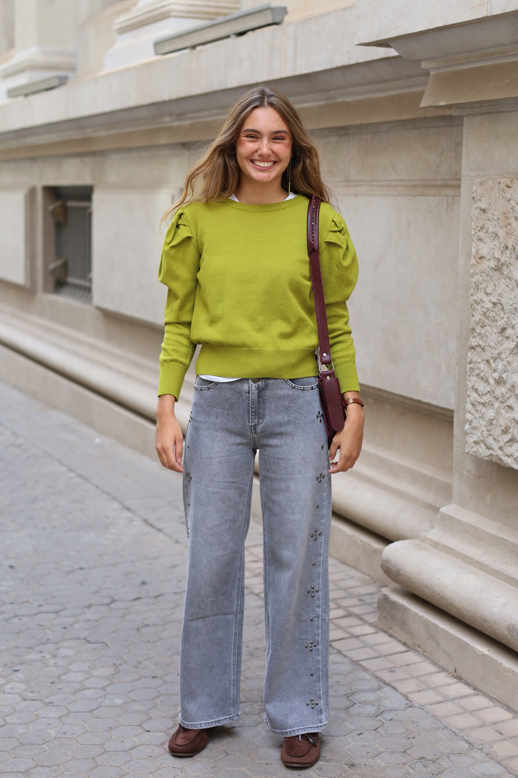 PANTALÓN VAQUERO TIRO BAJO GRIS