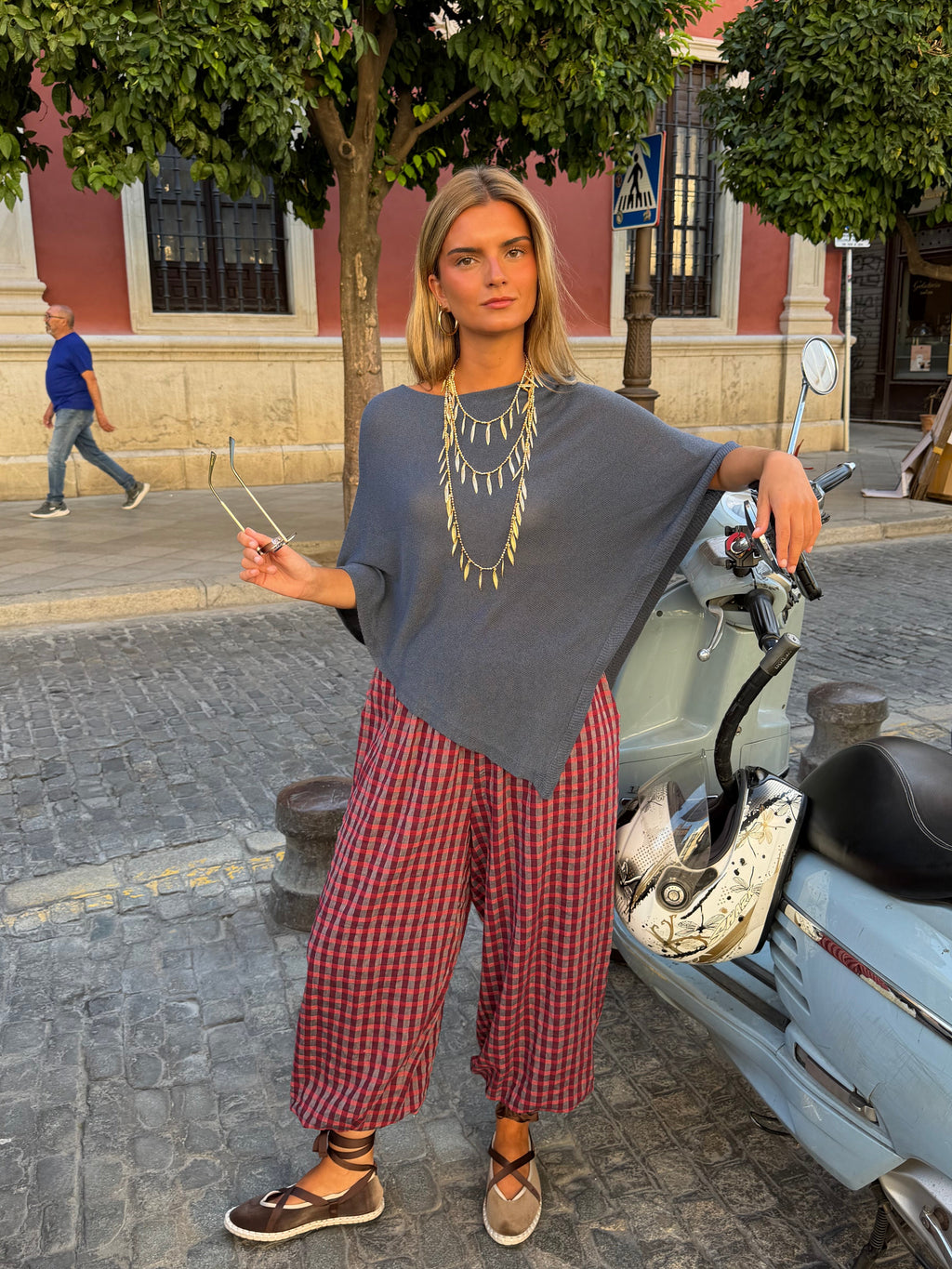 PANTALÓN CUADROS ROSA