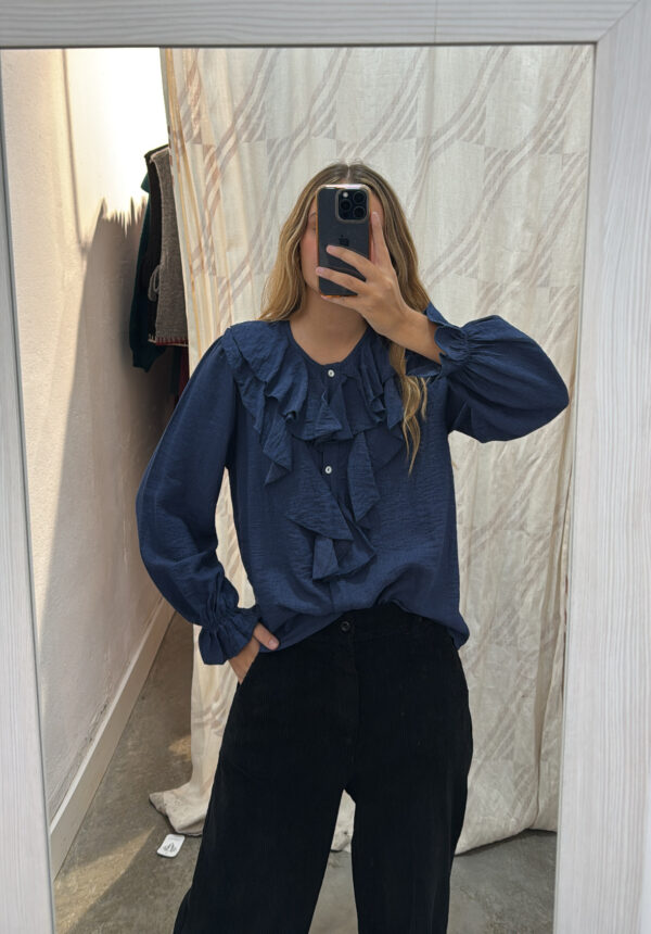 BLUSA VOLANTES AZUL